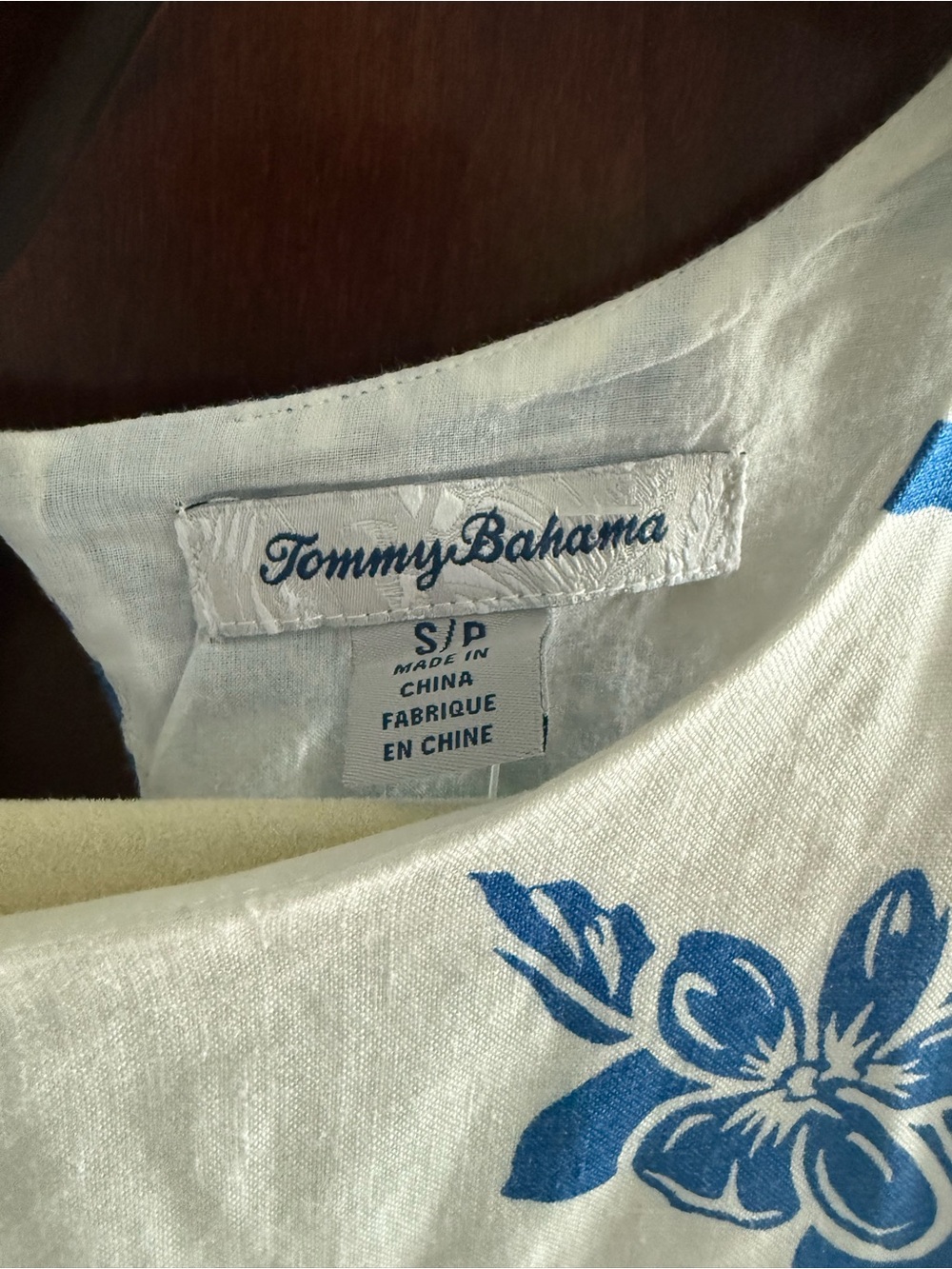 Tommy Bahama Dress - White Sleeveless Dress with Blue Floral Print - Picture 3 of 3